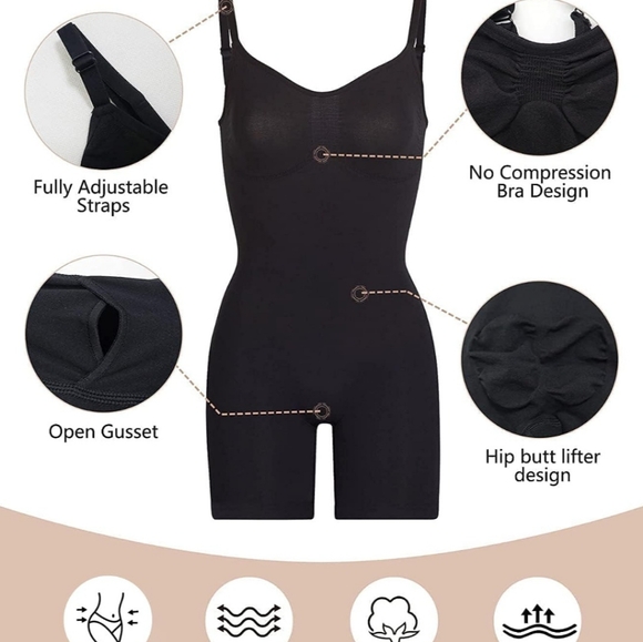 L/XL: style: 5218 SHAPERX Women's Shapewear Bodysuit Tummy Control Body Shaper S - Picture 4 of 8